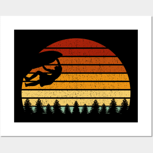 Vintage Sunset Climbing Gift For Climbers Posters and Art